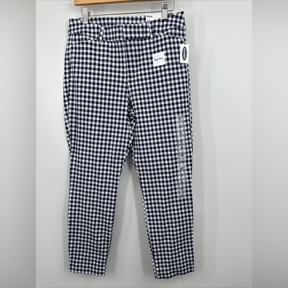 OLD NAVY Women's PIXIE High-Rise PANT in Blue Gingham sz 10 - - Picture 1 of 5